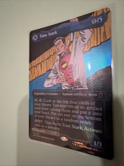 Tony Stark (Borderless) (0392) Marvel Super Heroes Double Side Foil Mtg M/NM - Image 3