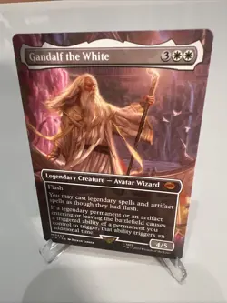 Wizards of the Coast Gandalf the White Borderless Mythic Creature Card LotR MTG - Image 1