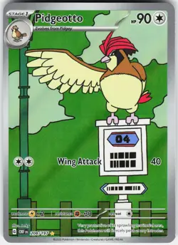 Pidgeotto 208/197 Illustration Rare Obsidian Flames Pokemon Holo Near Mint - Image 1