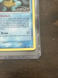 2005 Pokemon EX Delta Species Ditto Squirtle STAMPED Reverse Holo 64/113 (LP) - Image 3