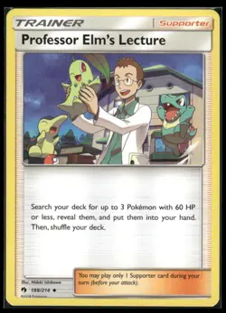 Professor Elm's Lecture 188/214 UC Lost Thunder Pokemon LP AC-334 - Image 1