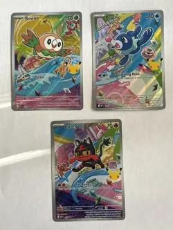 Pokemon TCG First Partner Illustration Collection Series 1 Alola Gen 7 Starters - Image 1