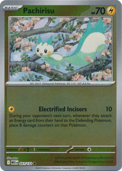Pachirisu - 051/132 - Reverse Holo - Pokemon Mega Evolution - Image 1