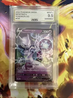 Pokemon SWSH Black Star Promo Mewtwo V SWSH229 AGS Mint 9.5 Full Art Holo Z007 - Image 1