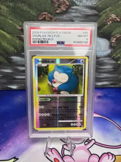 2009 POKEMON PLATINUM SNORLAX-REV.FOIL RISING RIVALS #81 PSA NM-MT 8 - Image 1