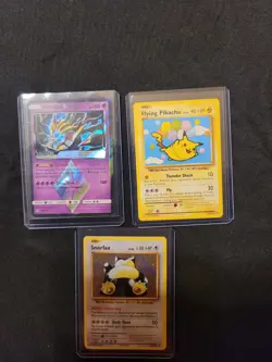 x3 pokemon cards Girintina Prism, Flying Pikachu, Snorlax XY Evolutions Sleeved - Image 1