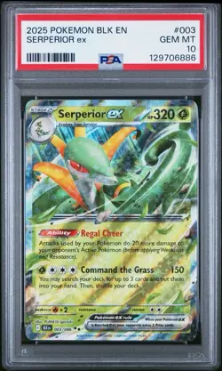 2025 Pokemon Black Bolt # 003 Serperior EX PSA 10 Card GEM MINT! Trusted Seller! - Image 1