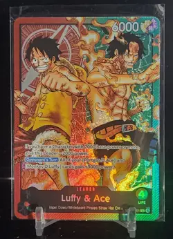 Bandai One Piece Card Game Luffy & Ace ST30-001 Leader Alt Art Foil 6000 - Image 1