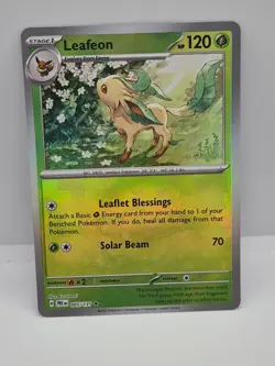 Pokemon Leafeon Prismatic Evolutions Master Ball Reverse Holo Card 005/131 - Image 1