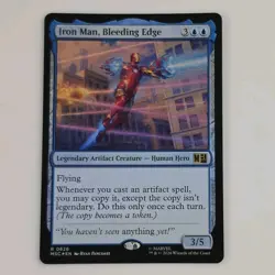 MTG Iron Man, Bleeding Edge FOIL Rare Commander: Marvel Super Heroes NM Card - Image 1