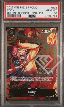 One Piece Card Koby OP02-098 Offline Regional Finalist 2023 - PSA 10 English - Image 1