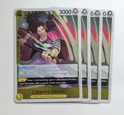 4 x Catarina Devon OP16-104 Holo Foil One Piece TCG Game Card Playset NM - Image 1
