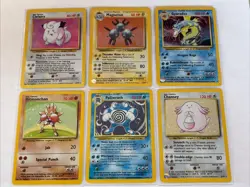 Pokemon Base Set Holo Lot 6 Cards WOTC Vintage Gyarados Chansey Clefairy /102 - Image 1