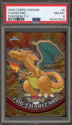Pokemon Topps Chrome Charizard #06 PSA 8 - Image 1