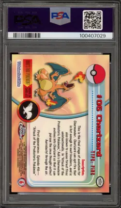 Pokemon Topps Chrome Charizard #06 PSA 8 - Image 2