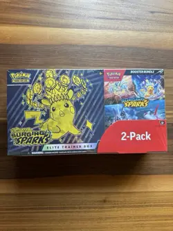 Pokemon Surging Sparks ETB & Booster Bundle Costco 2-pack Factory Sealed New - Image 1
