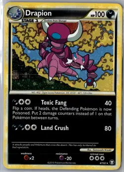 Drapion 4/102 Holo Rare HGSS Triumphant Pokemon Near Mint - Image 1