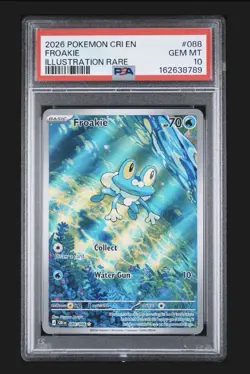 2026 POKEMON CRI EN-CHAOS RISING ILLUSTRATION RARE #088 FROAKIE PSA 10 - Image 1