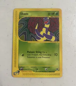 Pokemon TCG Ekans 108/165 Expedition Base Set Reverse Holo English 2002 50 HP - Image 1