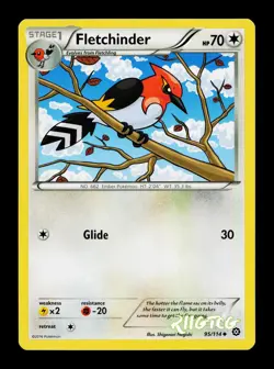 Fletchinder 95/114 Steam Siege NM Pokemon - Image 1