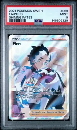 2021 Pokemon Shining Fates Piers #069/072 Full Art PSA 9 MINT - Image 1