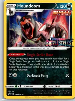 Pokemon TCG Houndoom - (Prerelease) Promo Holo SWSH: SWSH090 LP - Image 1