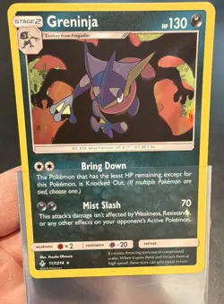 Pokemon Greninja 117/214 SM Unbroken Bonds Holo Rare 130 HP EN - Image 1