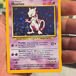 Pokemon TCG Mewtwo 010/102 Base Set Holo Rare English 60 HP Basic - Image 1