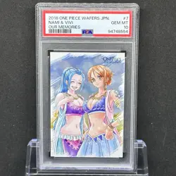 PSA 10 Nami Vivi One Piece Wafers Card Our Memories Japanese Full Art Rare - Image 1
