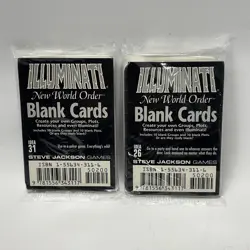 2 Packs ILLUMINATI NEW WORLD ORDER Blank Card Booster Pack CCG TCG Steve Jackson - Image 2