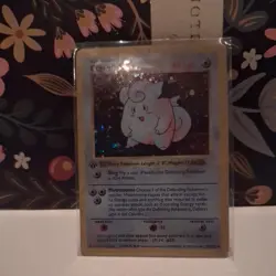 Pokemon Clefairy Base Set Holo Rare 40 HP 5/102 English Card - Image 2