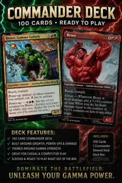 Custom MTG Gamma Commander Deck – Sleeved – Ready to Play – Includes Tokens - Image 1