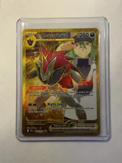 Pokemon N's Zoroark ex 189/159 Journey Together Gold Hyper Rare Full Art Holo NM - Image 1