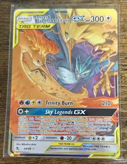 2019 Pokemon TCG Hidden Fates Moltres & Zapdos & Articuno GX 44/68 Holo NM - Image 1
