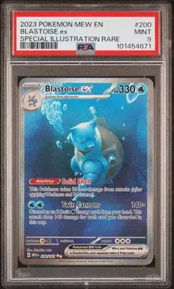 Pokemon Blastoise ex Scarlet and Violet 151 200/165 Special Illustration PSA 9 - Image 1