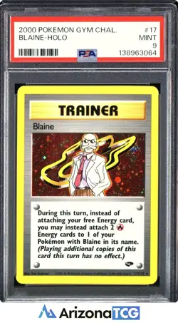 Pokemon 2000 Blaine 17/132 Holo Rare Gym Challenge PSA 9 - Image 1