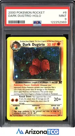 Pokemon 2000 Dark Dugtrio 6/82 Holo Team Rocket PSA 9 - Image 1