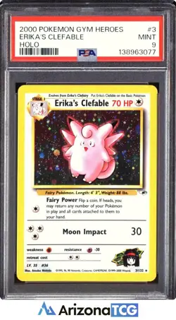 Pokemon 2000 Erika's Clefable 3/132 Holo Gym Heroes PSA 9 - Image 1
