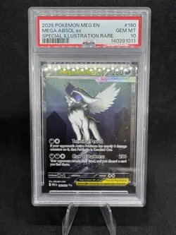 2025 POKEMON MEGA EVOLUTION SPECIAL ILLUSTRATION RARE MEGA ABSOL EX PSA 10 - Image 1