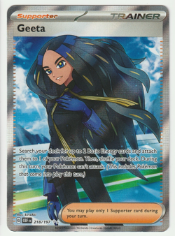 Geeta 218/197 NM Pokemon TCG Full Art Trainer Obsidian Flames Textured - Image 1