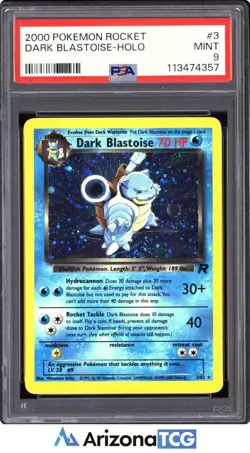 Pokemon 2000 Dark Blastoise 3/82 Holo Team Rocket PSA 9 - Image 1