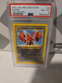 2001 POKEMON NEO DISCOVERY First Edition #29 SCIZOR PSA 8 - Image 1