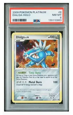 2009 POKEMON PLATINUM #6 DIALGA-HOLO PSA 8 HALO SWIRL NEW CERT - Image 1