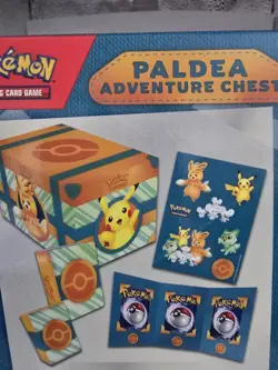 Pokemon TCG Paldea Adventure Chest Box + 7 Promos Mini Binder Stickers No Packs! - Image 2