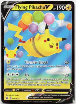 Flying Pikachu V 006/025 Holo V Rare Celebrations Pokemon Near Mint - Image 1