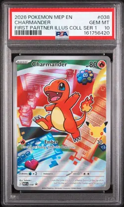 2026 POKEMON MEP EN-ME BLACK STAR PROMO #038 CHARMANDER PSA 10 - Image 1