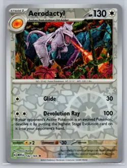 Aerodactyl 142/165 Rare 151 Pokemon Reverse Holo Near Mint - Image 1