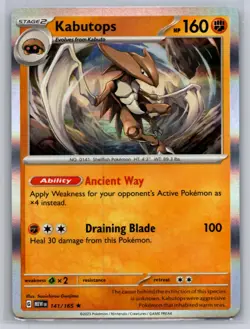 Kabutops 141/165 Rare 151 Pokemon Holo Near Mint - Image 1