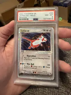 2003 POKEMON EX DRAGON #93 LATIAS EX-HOLO PSA 8 - Image 1