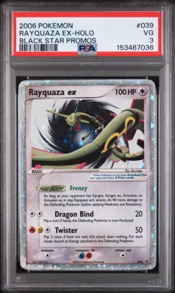 PSA 3 2006 Pokemon Rayquaza EX Holo Foil Rare 039 Black Star Promos Vintage - Image 1